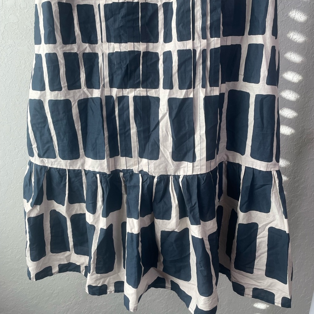 Entro Navy Patterned Puff Sleeve Dress - Picture 7 of 10